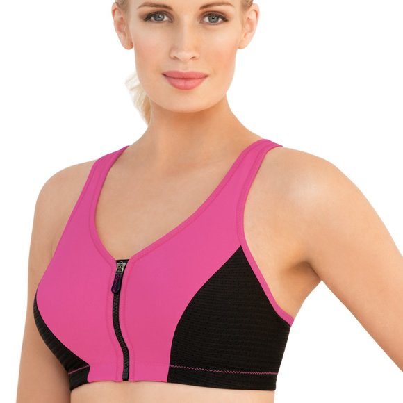 Glamorise SPORT Bra 34G (HIGH-IMPACT) Wicking (RACERBACK) Stretch PINK NEW - Picture 7 of 9